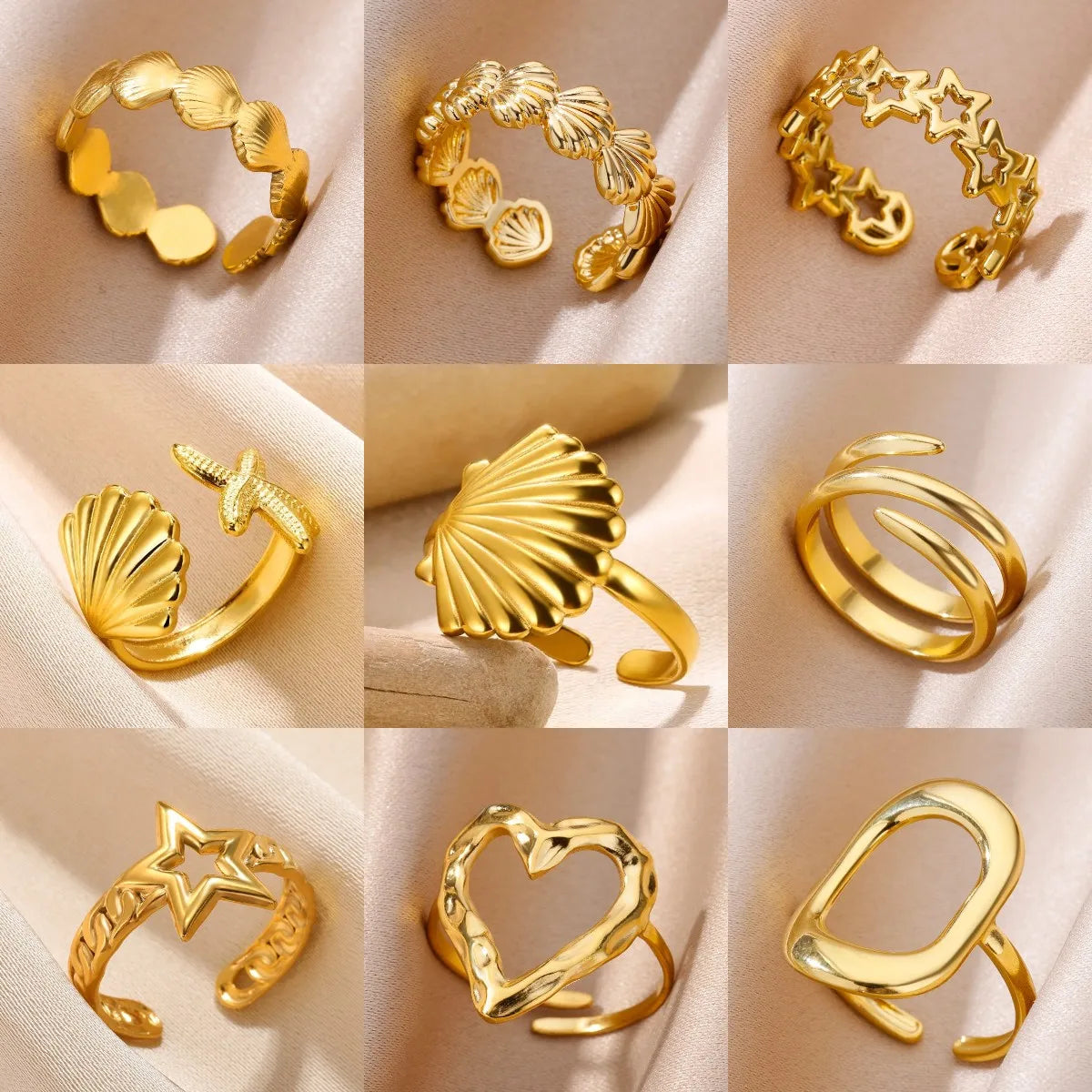 Celeste Royale Gold Shell Ring