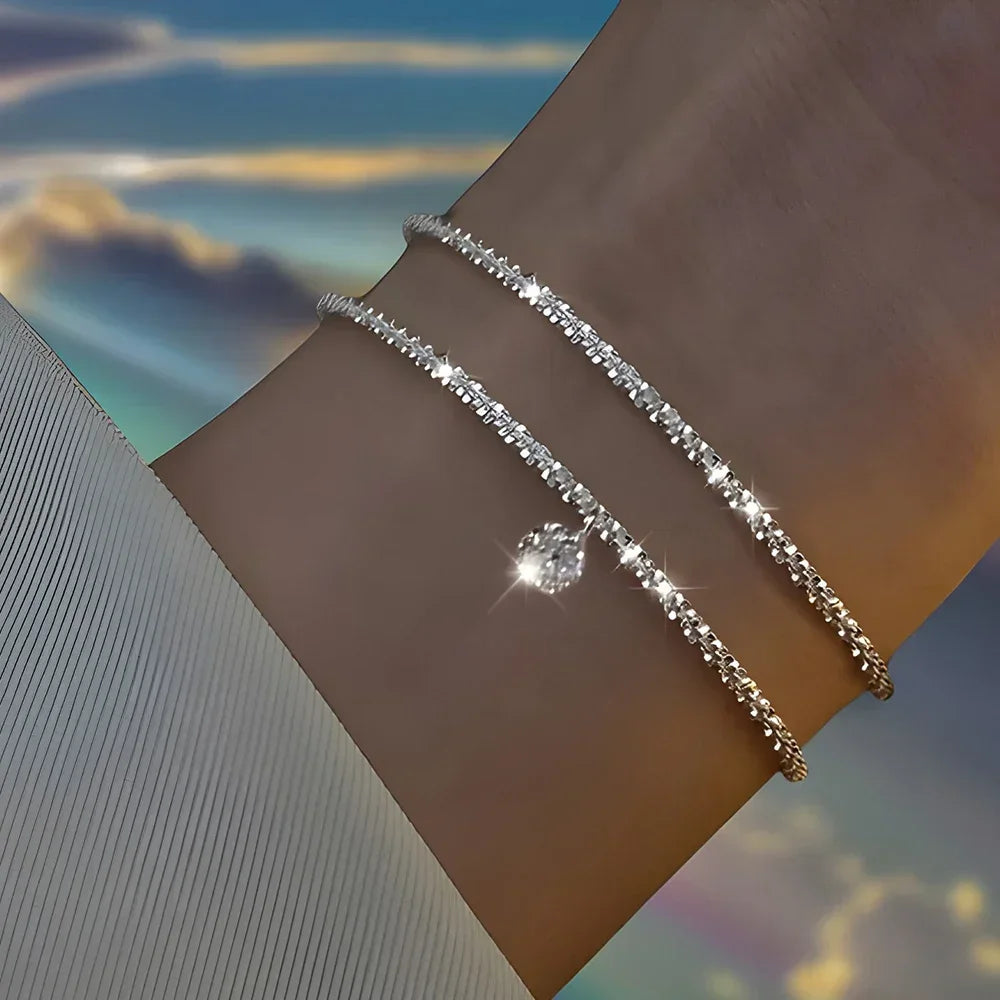 Radiant Luxe Silver Bracelet Set
