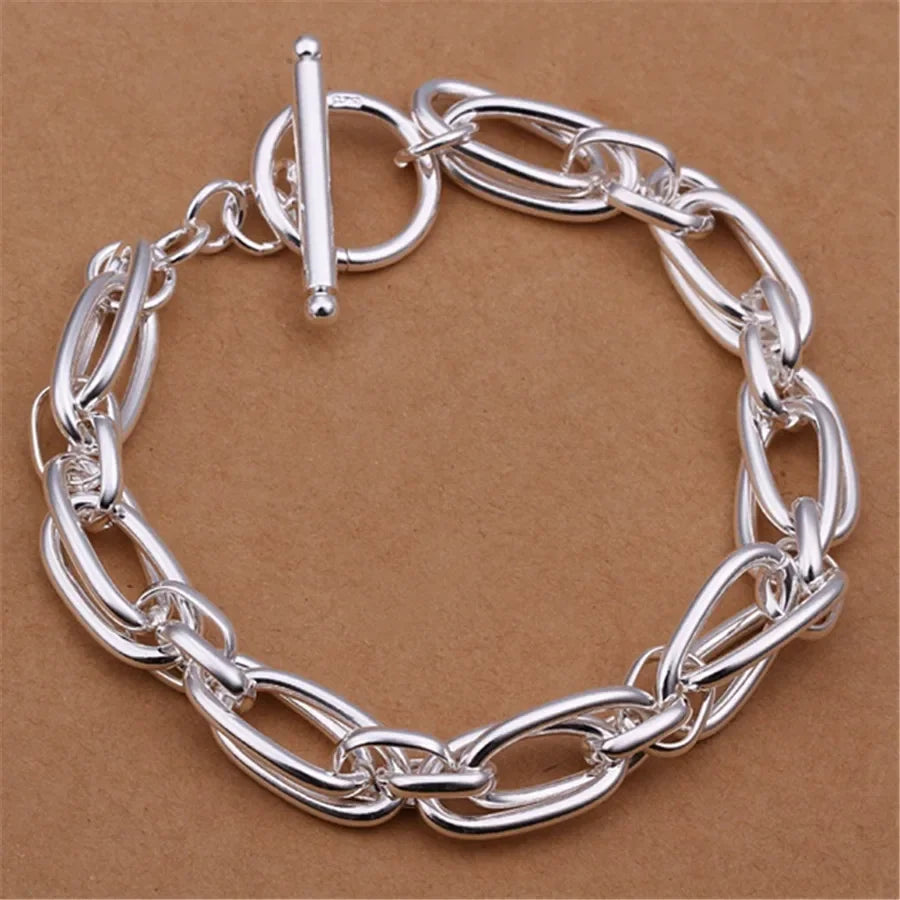 Elegant Sterling Silver Chain Bracelet