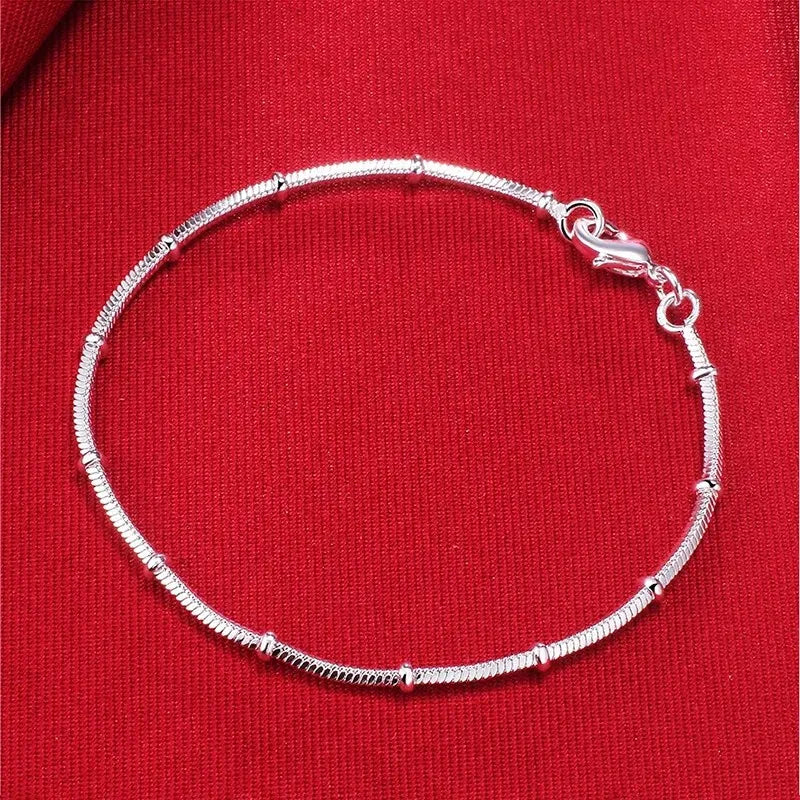 Elegant Sterling Silver Chain Bracelet
