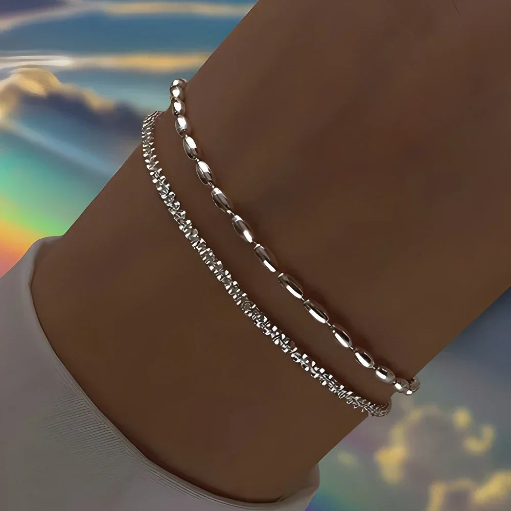 Radiant Luxe Silver Bracelet Set
