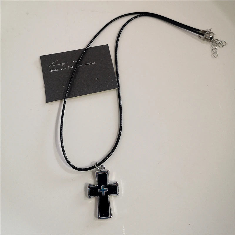 Hip Hop Black Heart Chain Necklace