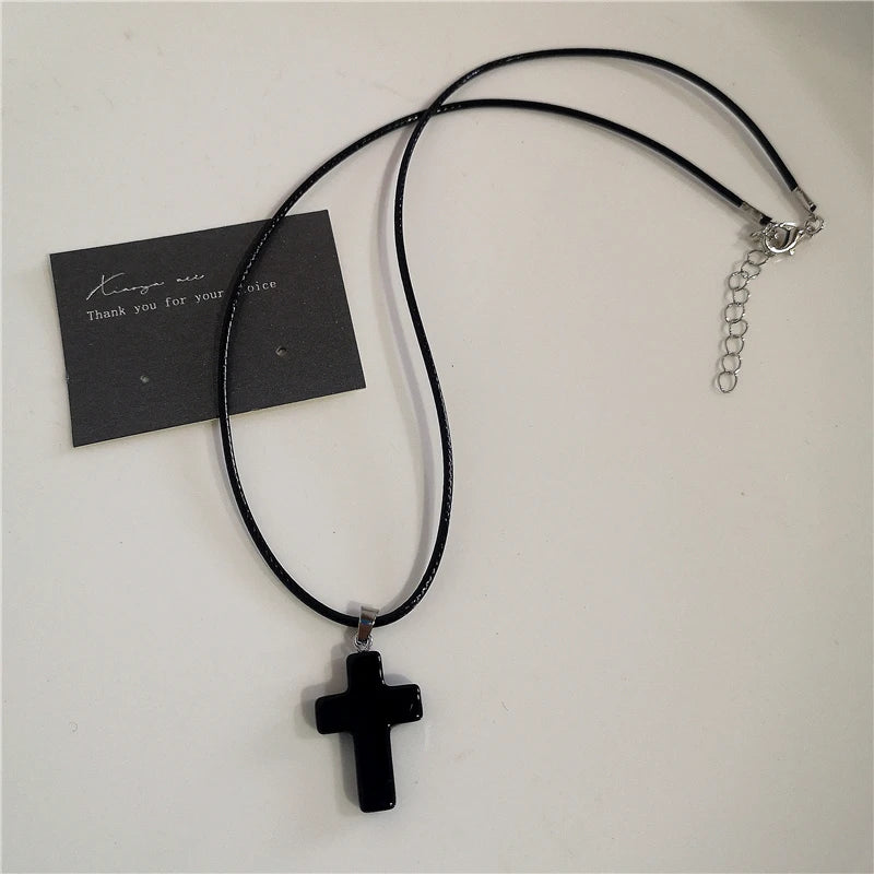 Hip Hop Black Heart Chain Necklace