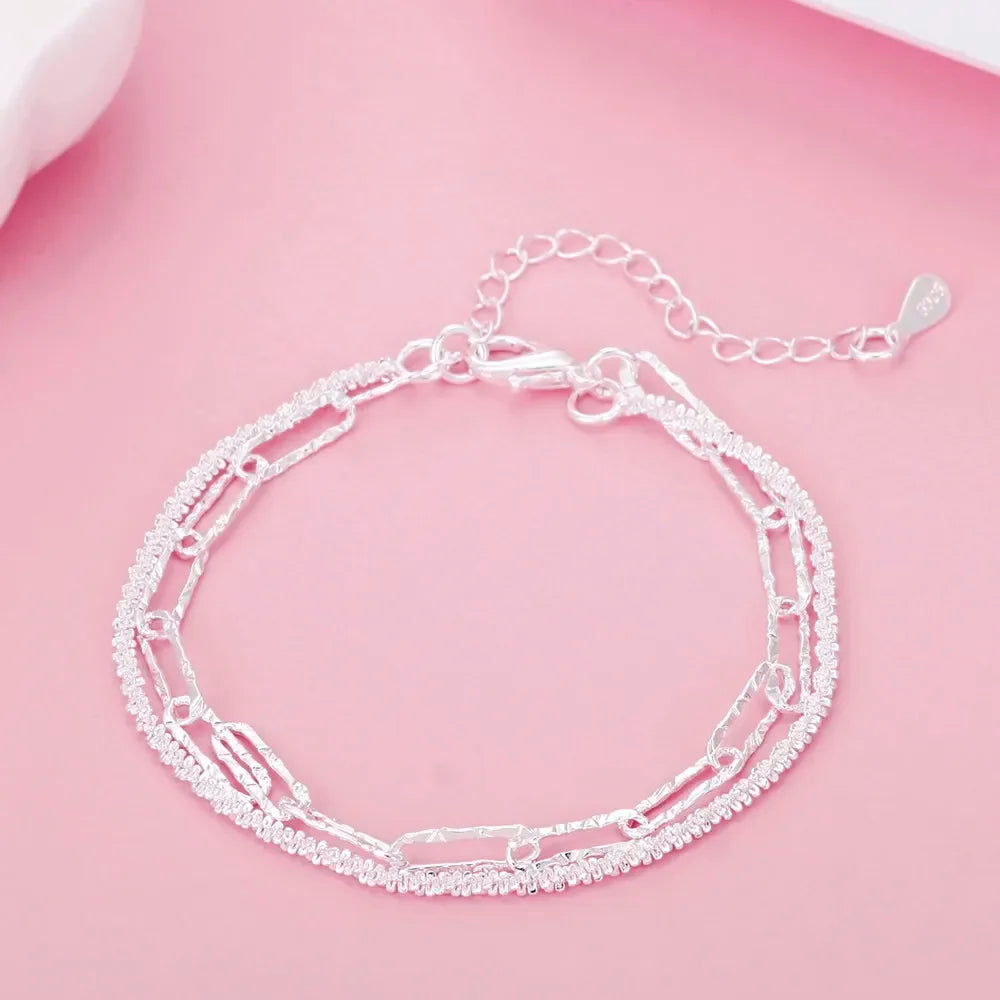 Elegant Sterling Silver Chain Bracelet