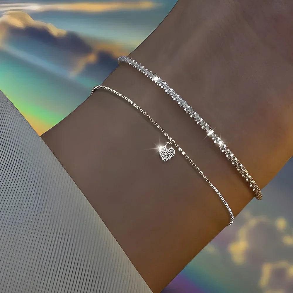 Radiant Luxe Silver Bracelet Set