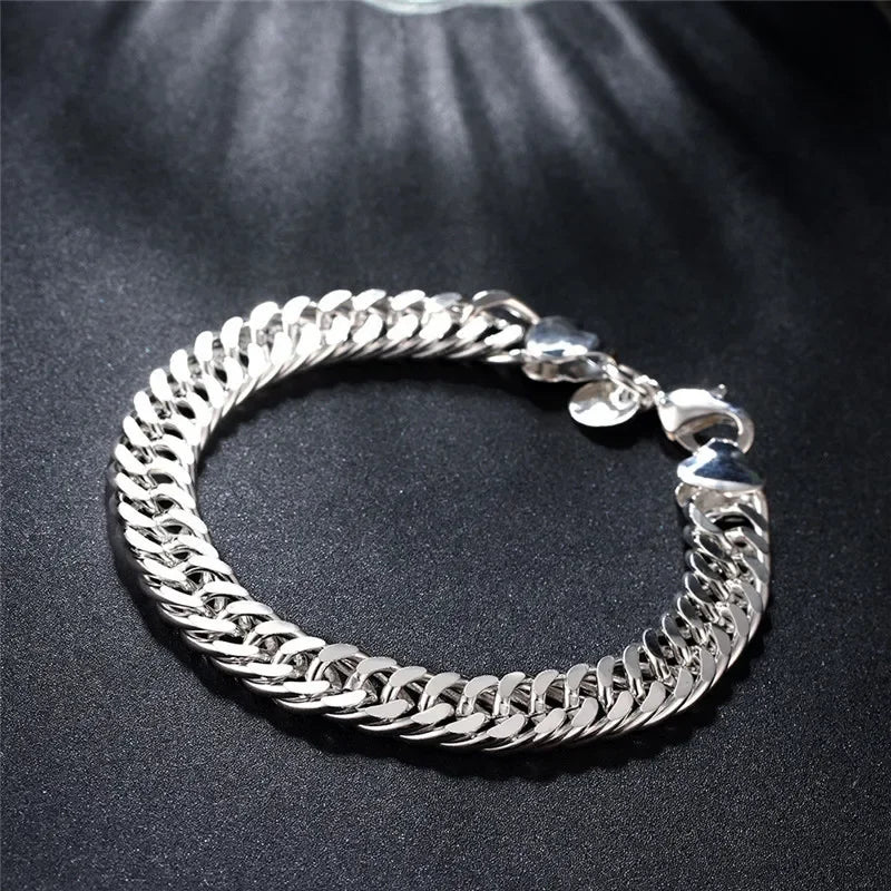 Elegant Sterling Silver Chain Bracelet
