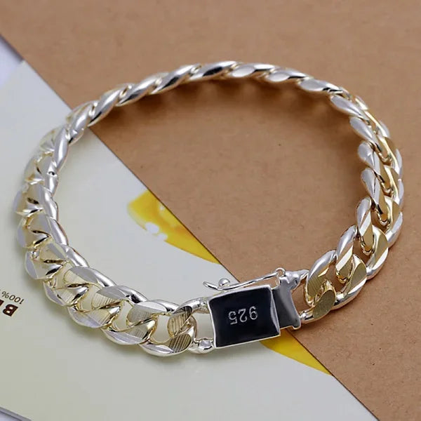 Elegant Sterling Silver Chain Bracelet