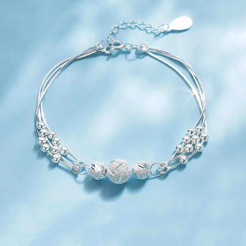 Radiant Luxe Silver Bracelet Set