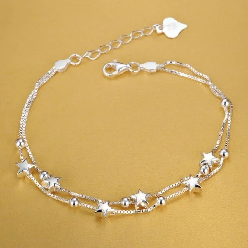 Elegant Sterling Silver Chain Bracelet
