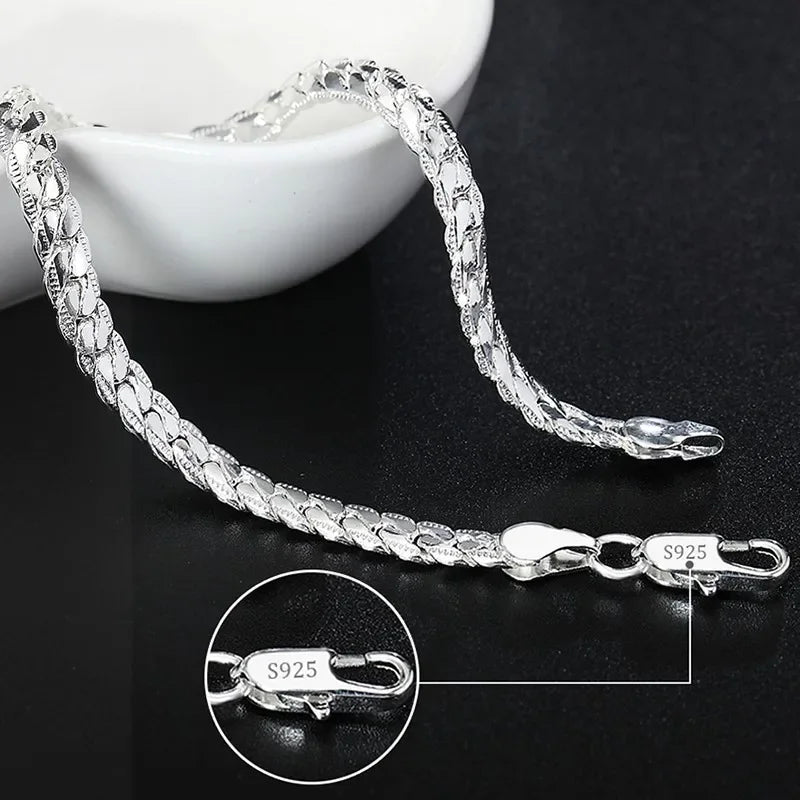Elegant Sterling Silver Chain Bracelet