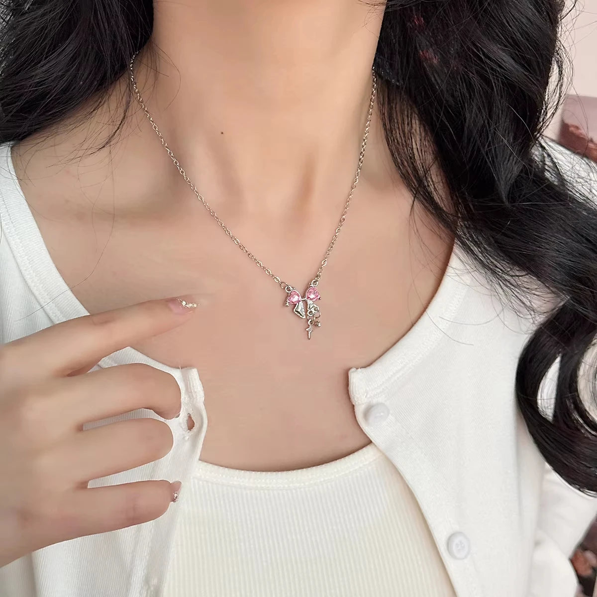 Pink Princess Bow Chain