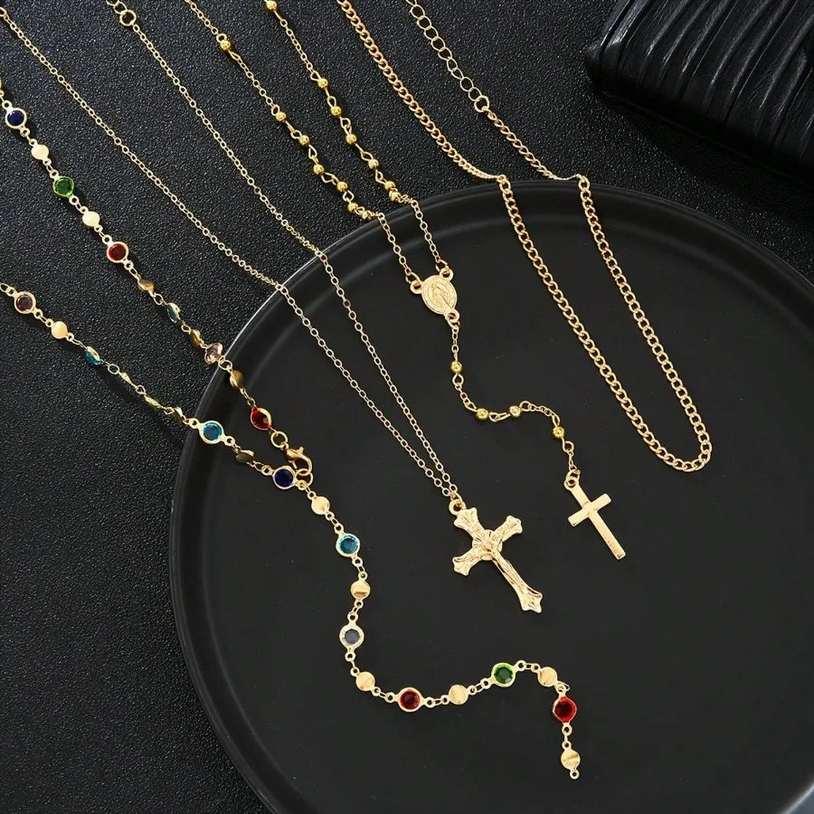 Golden Grace Cross Layered Necklace