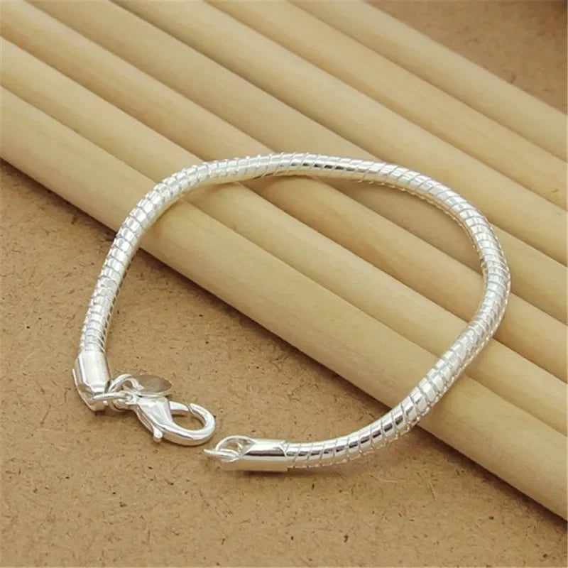 Elegant Sterling Silver Chain Bracelet