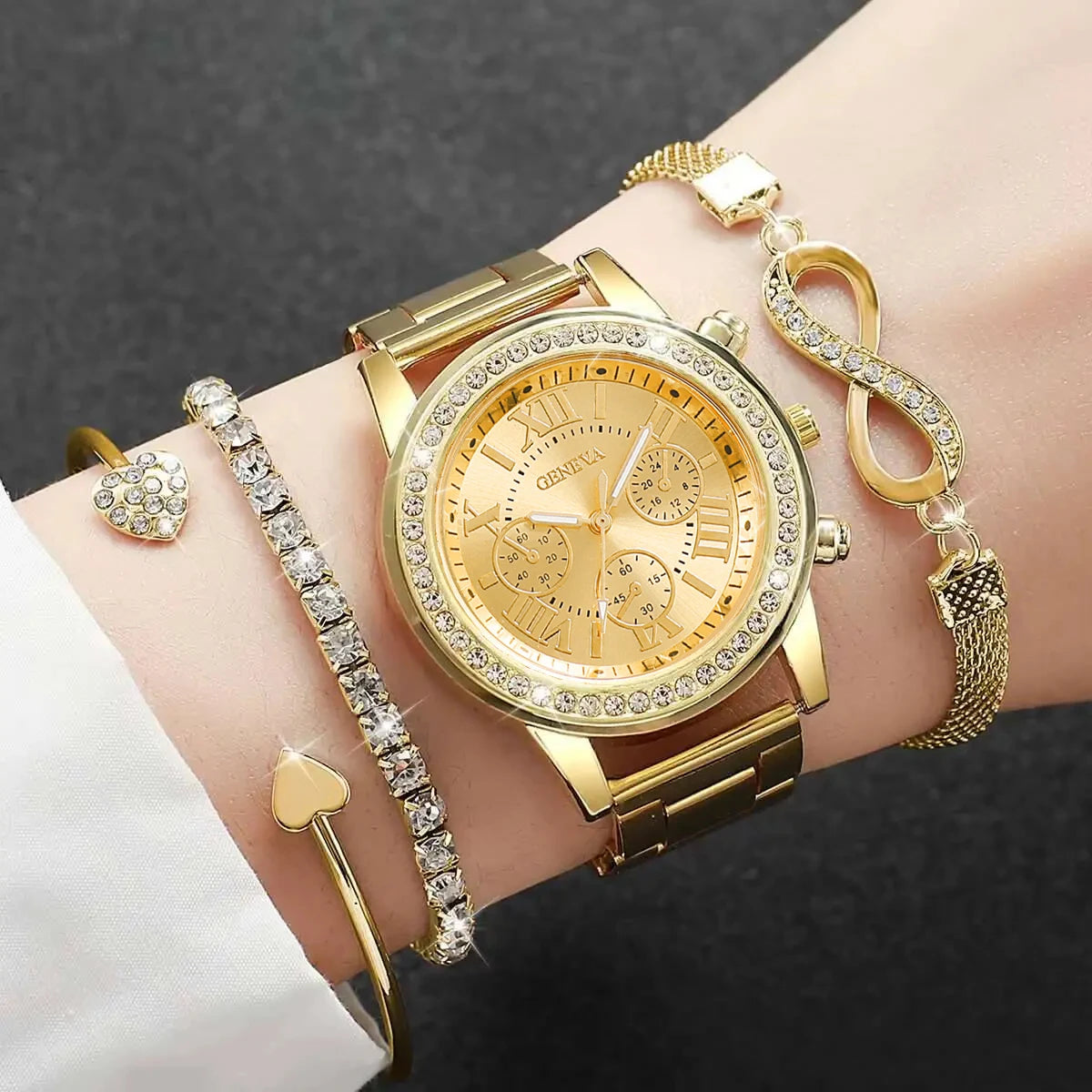 Crystal Elegance 4-Piece Watch Set