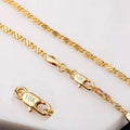 18K Gold Slim Side Chain Necklace