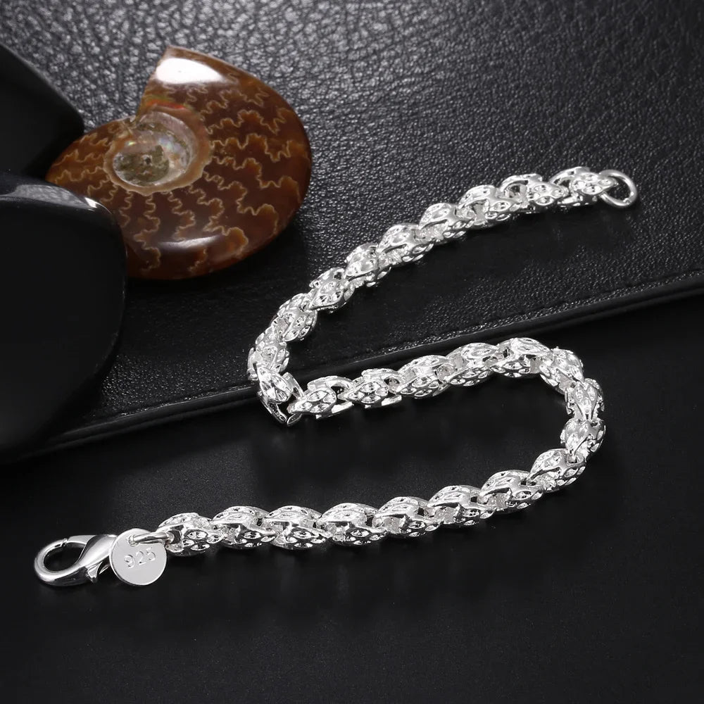 Elegant Sterling Silver Chain Bracelet