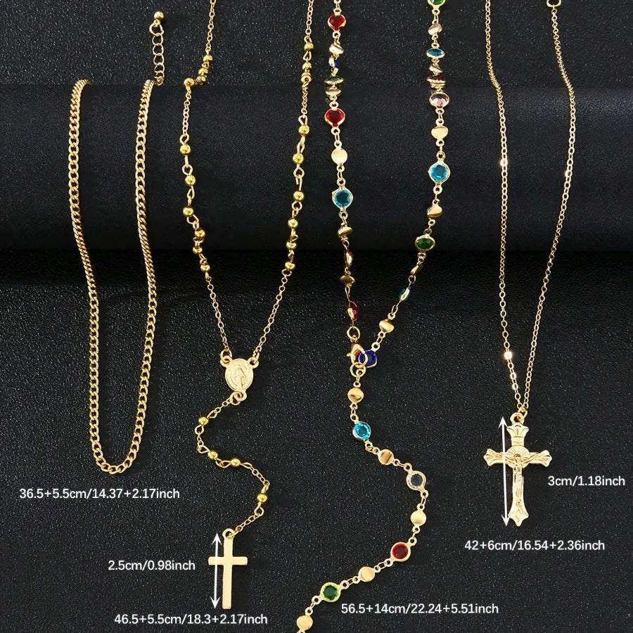 Golden Grace Cross Layered Necklace