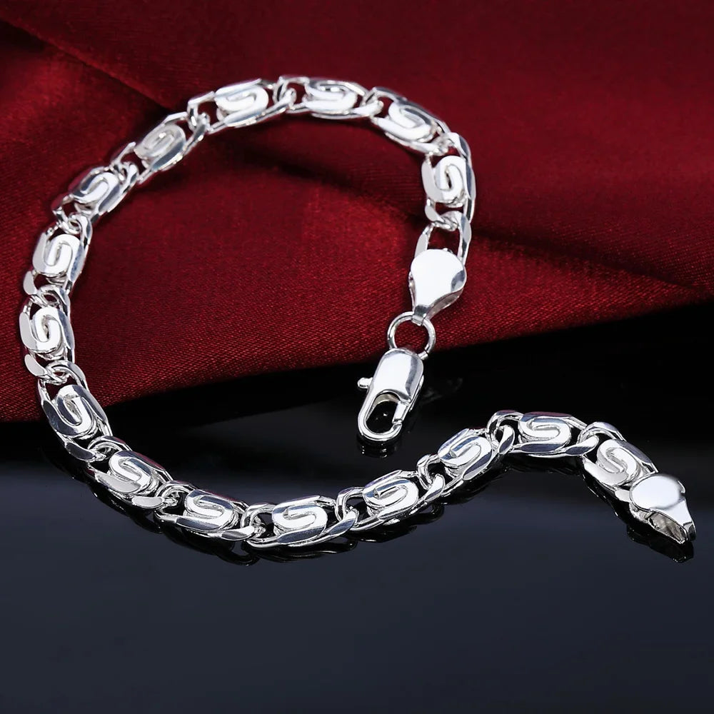 Elegant Sterling Silver Chain Bracelet