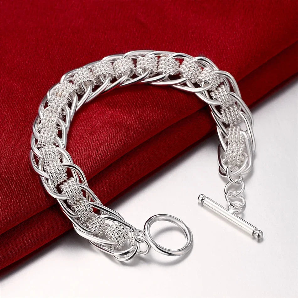Elegant Sterling Silver Chain Bracelet