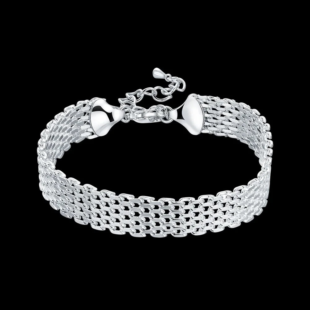 Elegant Sterling Silver Chain Bracelet