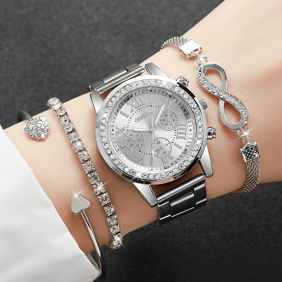 Crystal Elegance 4-Piece Watch Set