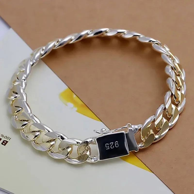 Elegant Sterling Silver Chain Bracelet