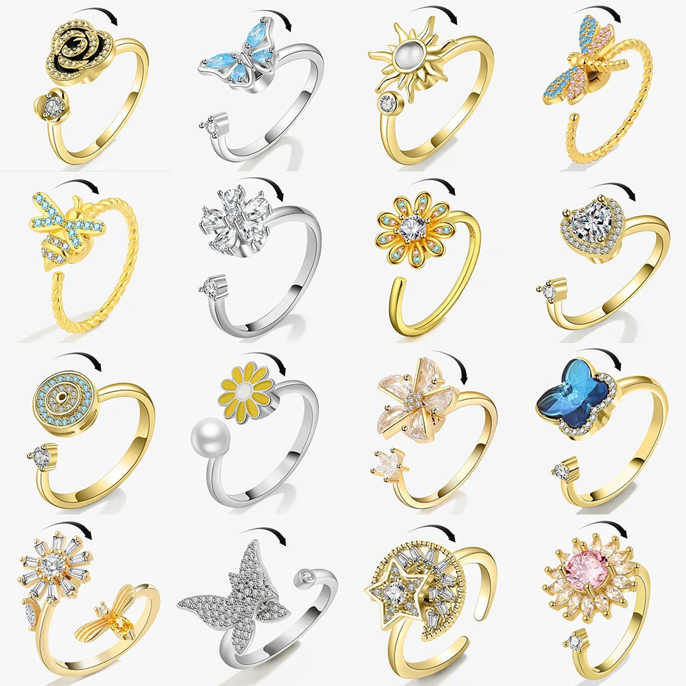 LunaSpin Crystal Ring