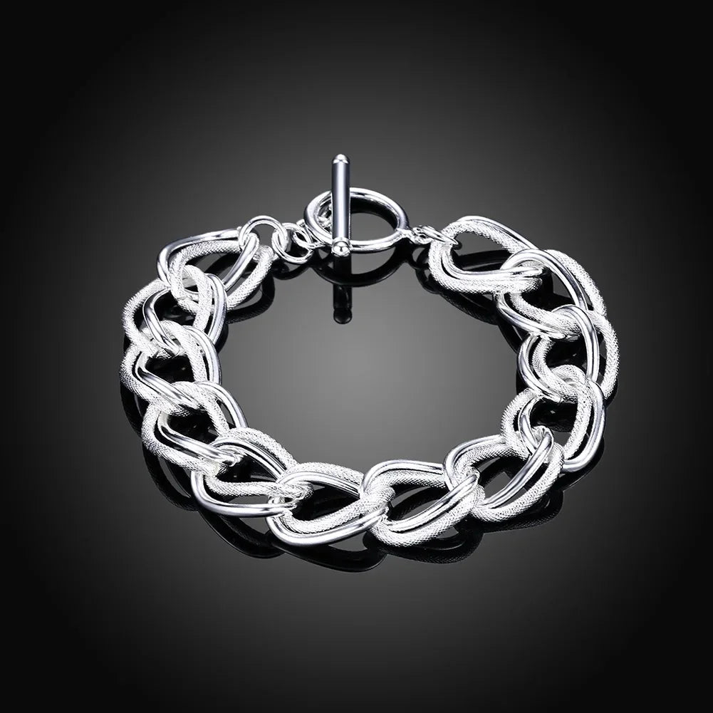 Elegant Sterling Silver Chain Bracelet