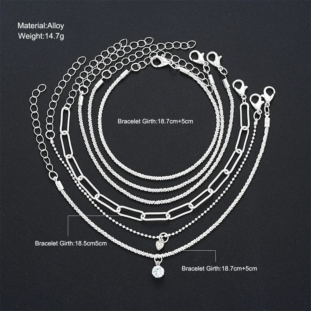 Radiant Luxe Silver Bracelet Set