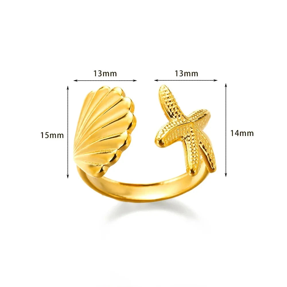 Celeste Royale Gold Shell Ring
