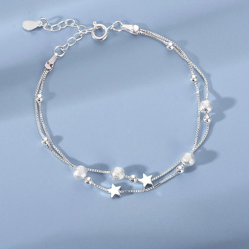 Radiant Luxe Silver Bracelet Set