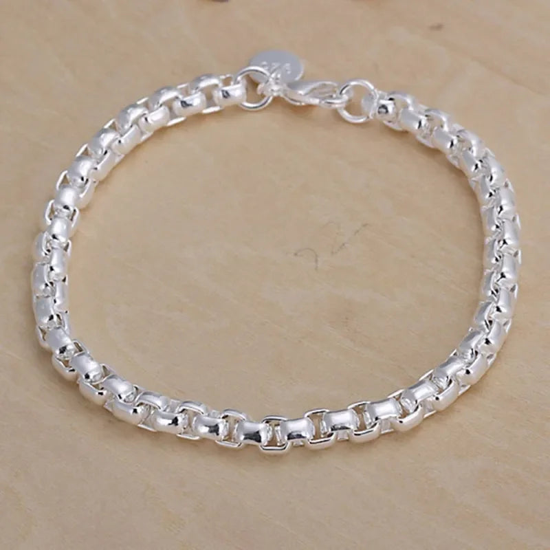 Elegant Sterling Silver Chain Bracelet